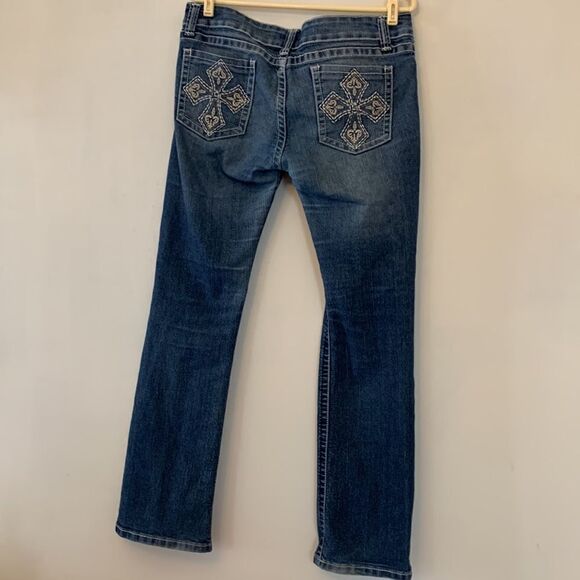 Chinese Laundry denim jeans Size 10 intricately designed back pockets Inseam 30” - Picture 5 of 10